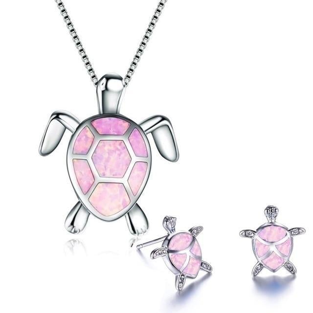 Ocean Wonder Schildpad Set met Ketting en Oorbellen – Mila