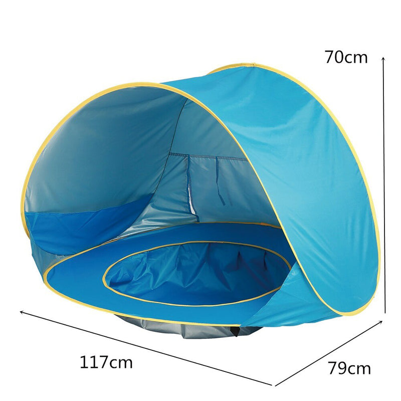 UV-beschermstrandtent met geïntegreerd baby-spaakbad – Schaduwplitsch