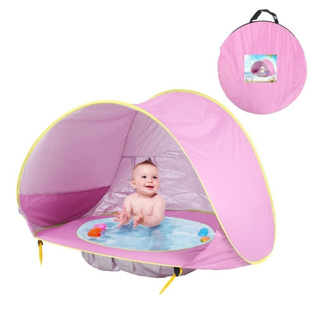 UV-beschermstrandtent met geïntegreerd baby-spaakbad – Schaduwplitsch