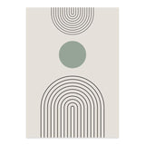 Abstracte Groene en Beige Lijntekening Kunst op Canvas - Modern Minimalistisch Wanddecor voor Elke Ruimte