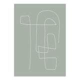 Abstracte Groene en Beige Lijntekening Kunst op Canvas - Modern Minimalistisch Wanddecor voor Elke Ruimte