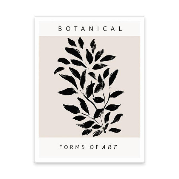 Boho Botanische Bladeren Canvas - Abstracte Wanddecoratie