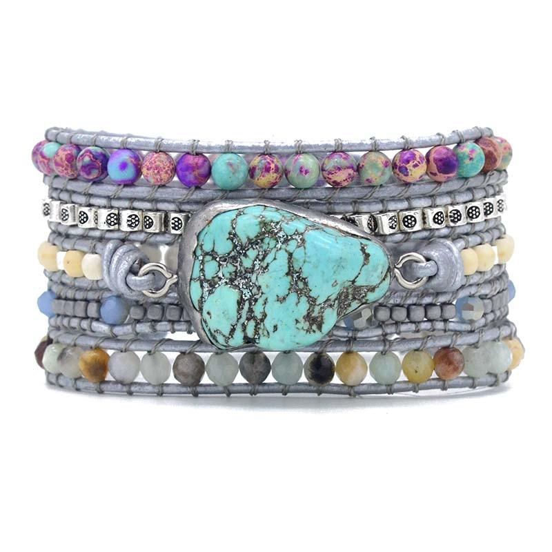 Turquoise Genezing en Bescherming Wikkelarmband - Selina