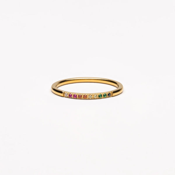 Gouden Ring met Kleurrijke Stenen – Solene