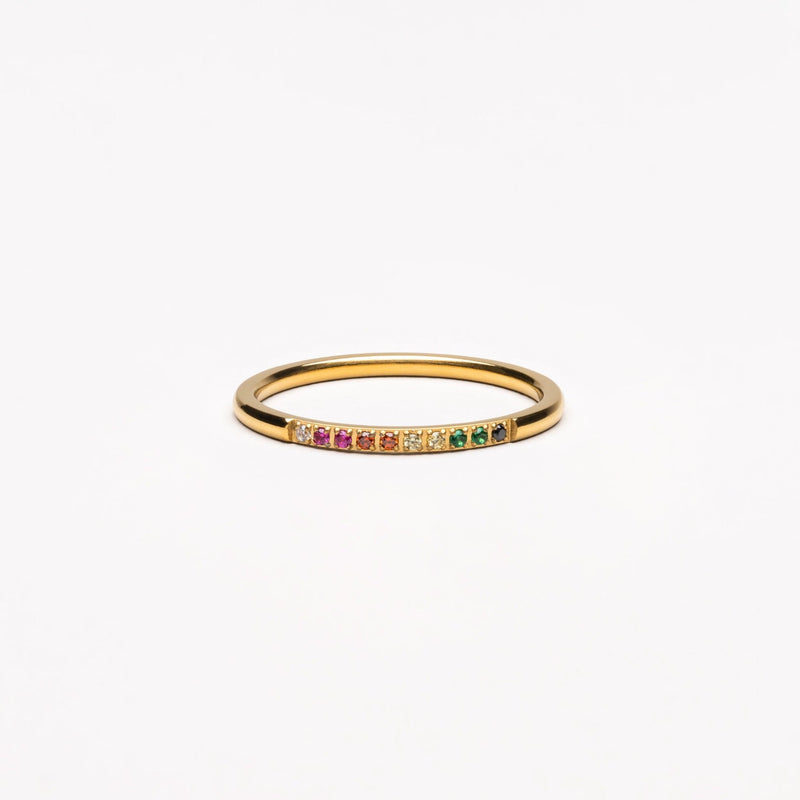 Gouden Ring met Kleurrijke Stenen – Solene