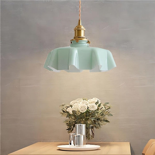 Floral Retro Glas Hanglamp – Vintage Elegant met Tijdloze Charme