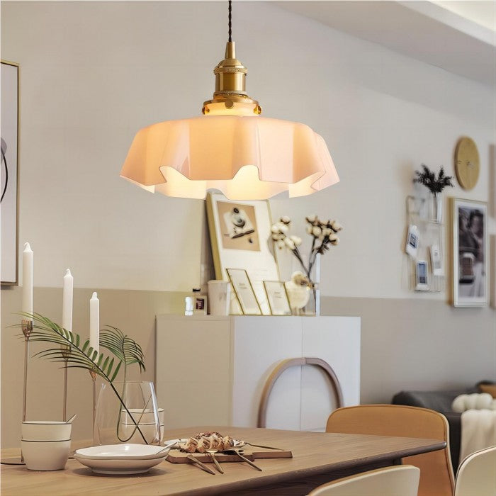 Floral Retro Glas Hanglamp – Vintage Elegant met Tijdloze Charme