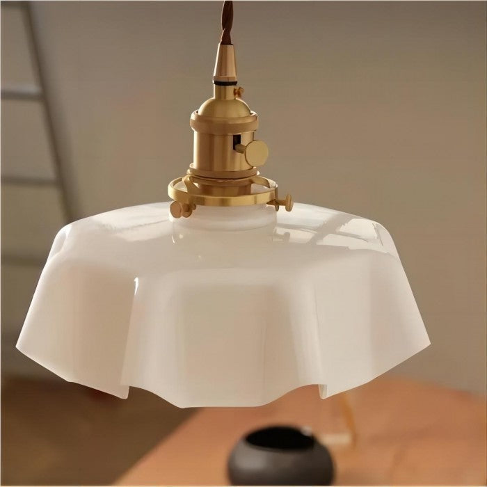 Floral Retro Glas Hanglamp – Vintage Elegant met Tijdloze Charme