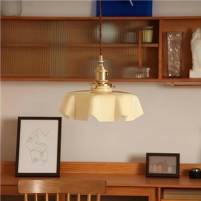 Floral Retro Glas Hanglamp – Vintage Elegant met Tijdloze Charme