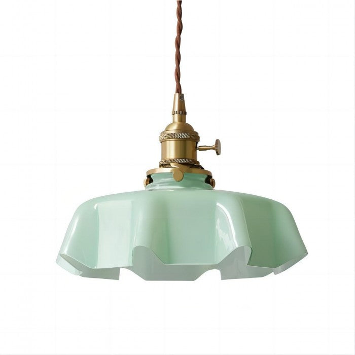 Floral Retro Glas Hanglamp – Vintage Elegant met Tijdloze Charme