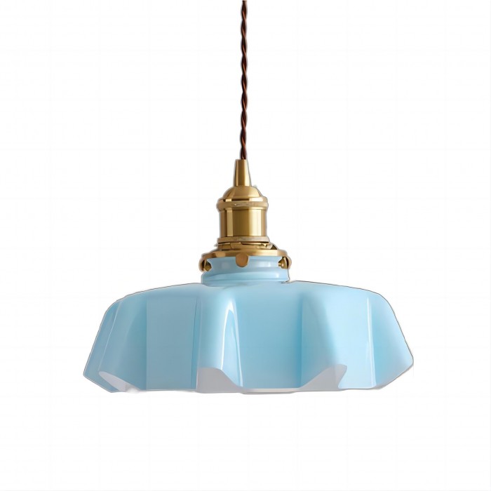 Floral Retro Glas Hanglamp – Vintage Elegant met Tijdloze Charme