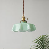 Floral Retro Glas Hanglamp – Vintage Elegant met Tijdloze Charme