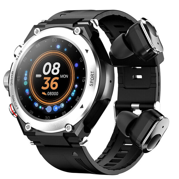 Complete Smartwatch met Ingebouwde Draadloze Oordopjes – AlphaX