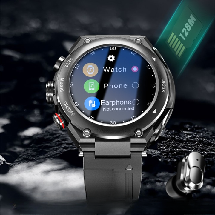 Complete Smartwatch met Ingebouwde Draadloze Oordopjes – AlphaX
