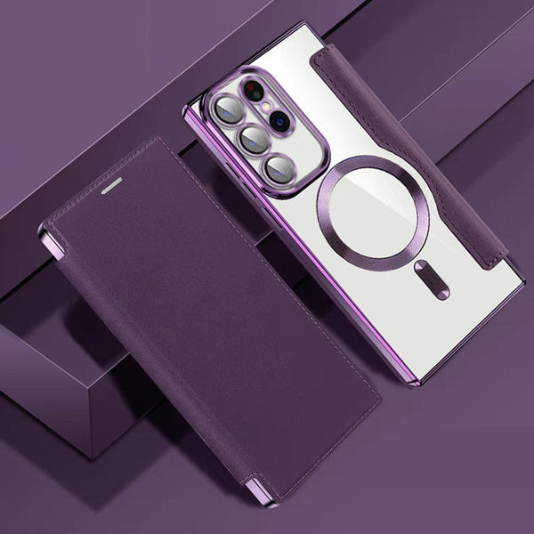 📱2024 Nieuwe Leren Gestructureerde Flip Telefoonhoes voor Samsung