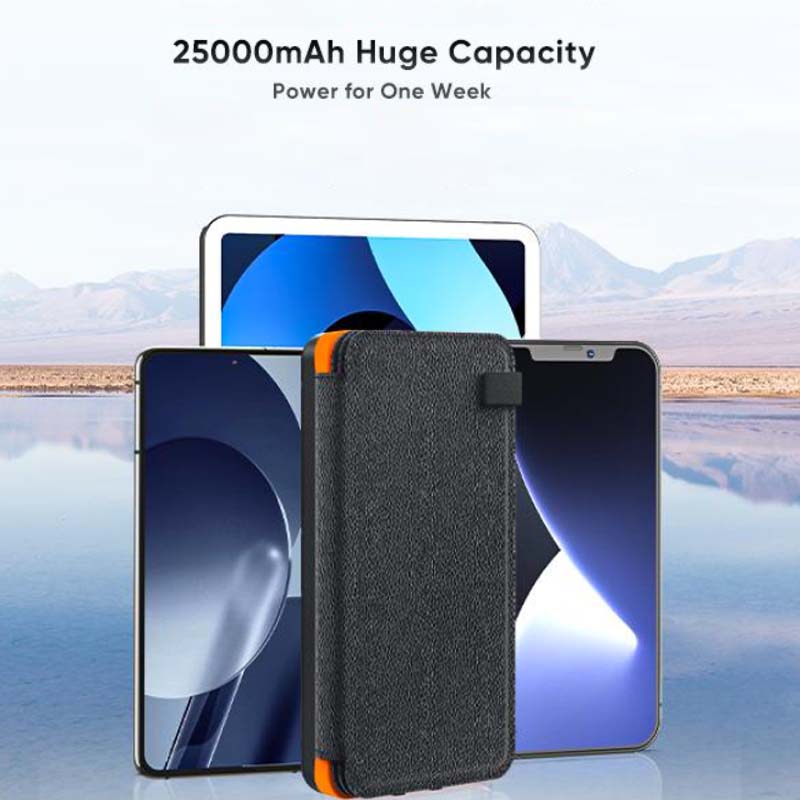 25000mAh Hoogwaardige Zonne-Powerbank - Snelladen