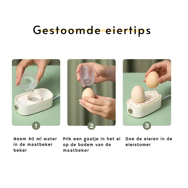 Elektrische Eierkoker - Snel & Mooi Ontbijt | Compact Design
