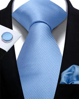 Classic Solid Color Tie Set – Elegante Mannenstrik met Manchetknopen voor Bruiloften en Zakelijke Gelegenheden