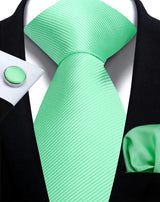 Classic Solid Color Tie Set – Elegante Mannenstrik met Manchetknopen voor Bruiloften en Zakelijke Gelegenheden