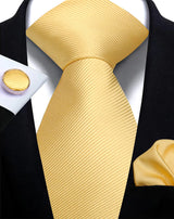 Classic Solid Color Tie Set – Elegante Mannenstrik met Manchetknopen voor Bruiloften en Zakelijke Gelegenheden