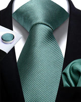 Classic Solid Color Tie Set – Elegante Mannenstrik met Manchetknopen voor Bruiloften en Zakelijke Gelegenheden