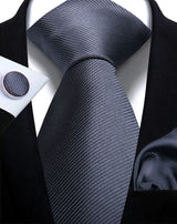 Classic Solid Color Tie Set – Elegante Mannenstrik met Manchetknopen voor Bruiloften en Zakelijke Gelegenheden