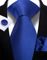 Classic Solid Color Tie Set – Elegante Mannenstrik met Manchetknopen voor Bruiloften en Zakelijke Gelegenheden