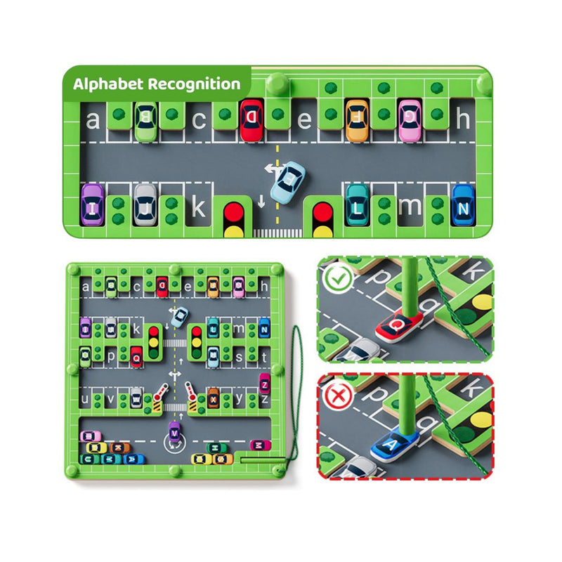 Peuter Parking Maze - Leer en Speel Met Letters