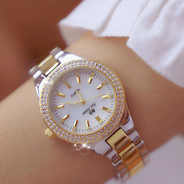 Dames Quartz Horloge met Glanzende Afwerking – Esmée