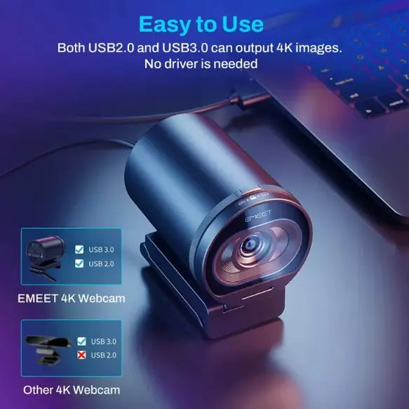Kristalheldere 4K HD Webcam – Professionele Streaming Kwaliteit