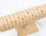 Ronde Edelsteen-Geboortesteen-Armband