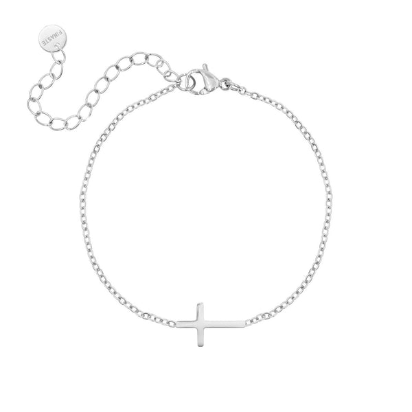 Gouden en zilveren kruisarmband