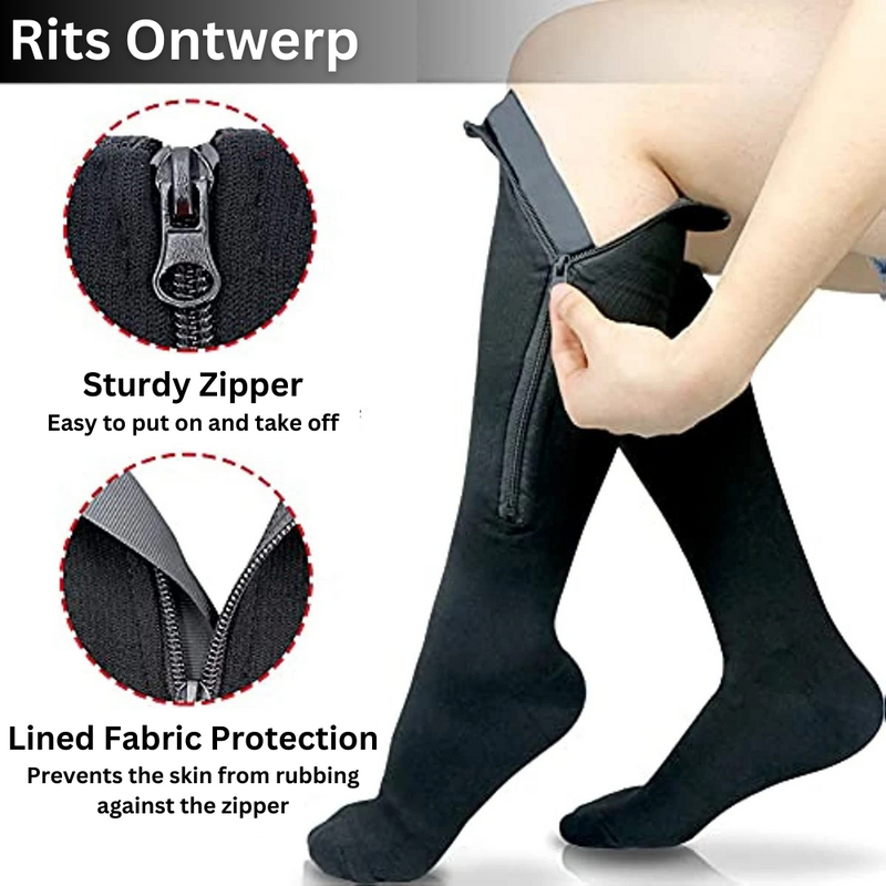 Compressiekousen 2.0 Met Rits | Verbeterd Comfort
