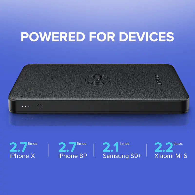 Draadloze Snellader Powerbank – 10.000mAh Dubbele Uitgang